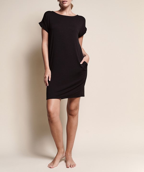 Bamboo Crop Dress With Pockets