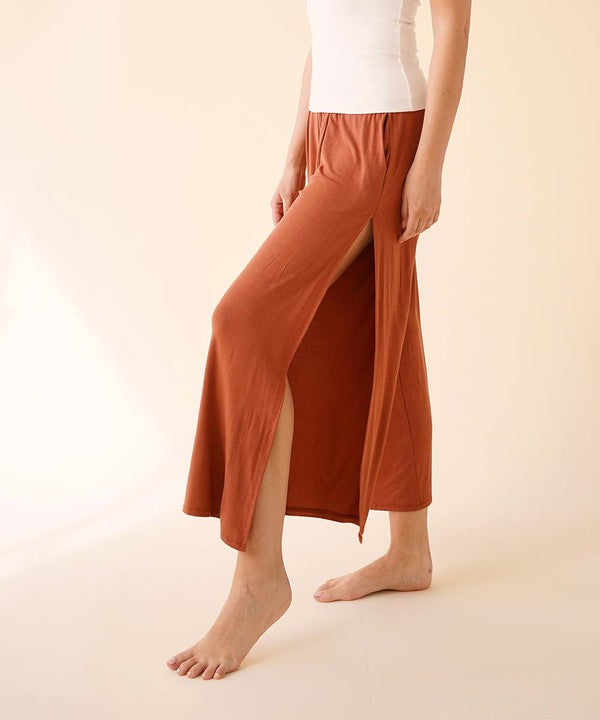 Bamboo Ankle Length Split Pants