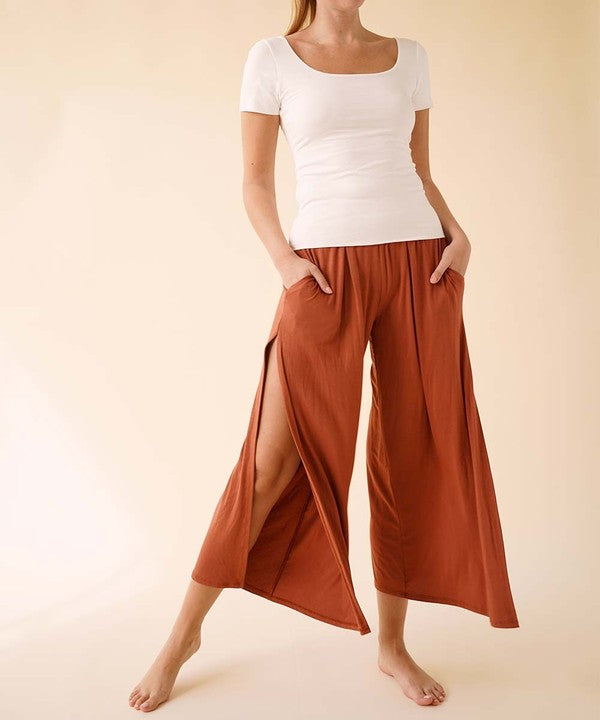 Bamboo Ankle Length Split Pants