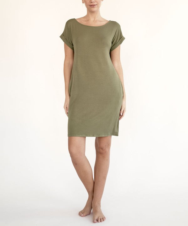 Bamboo Crop Dress With Pockets