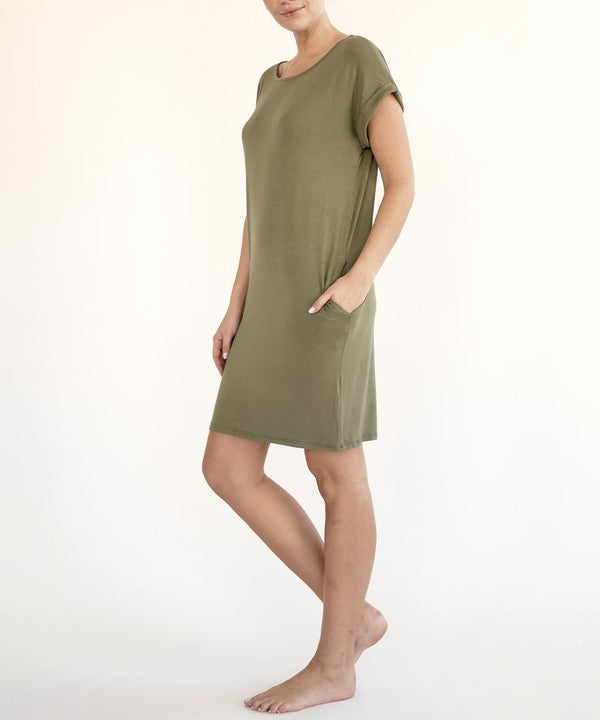 Bamboo Crop Dress With Pockets