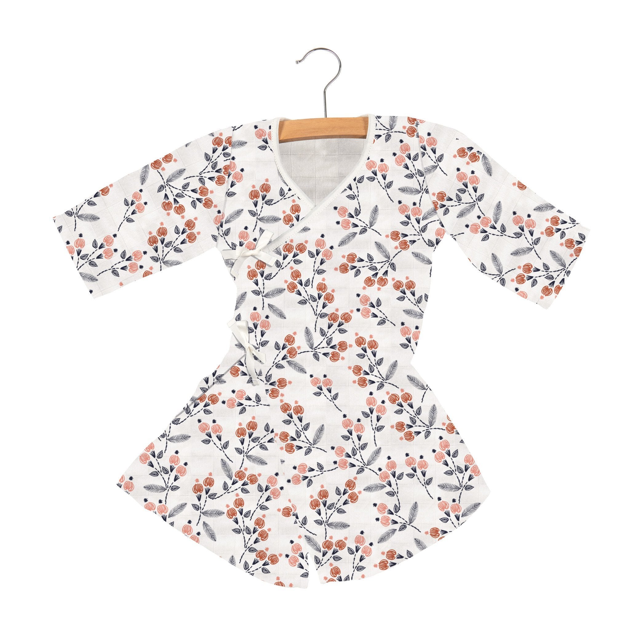 Dahlia Floral Bamboo Mini Wrap Dress