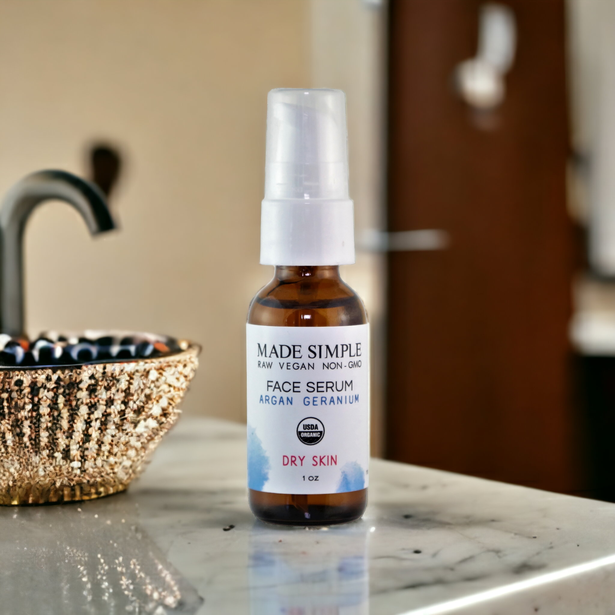 Certified Organic Vegan Argan Geranium Face Serum