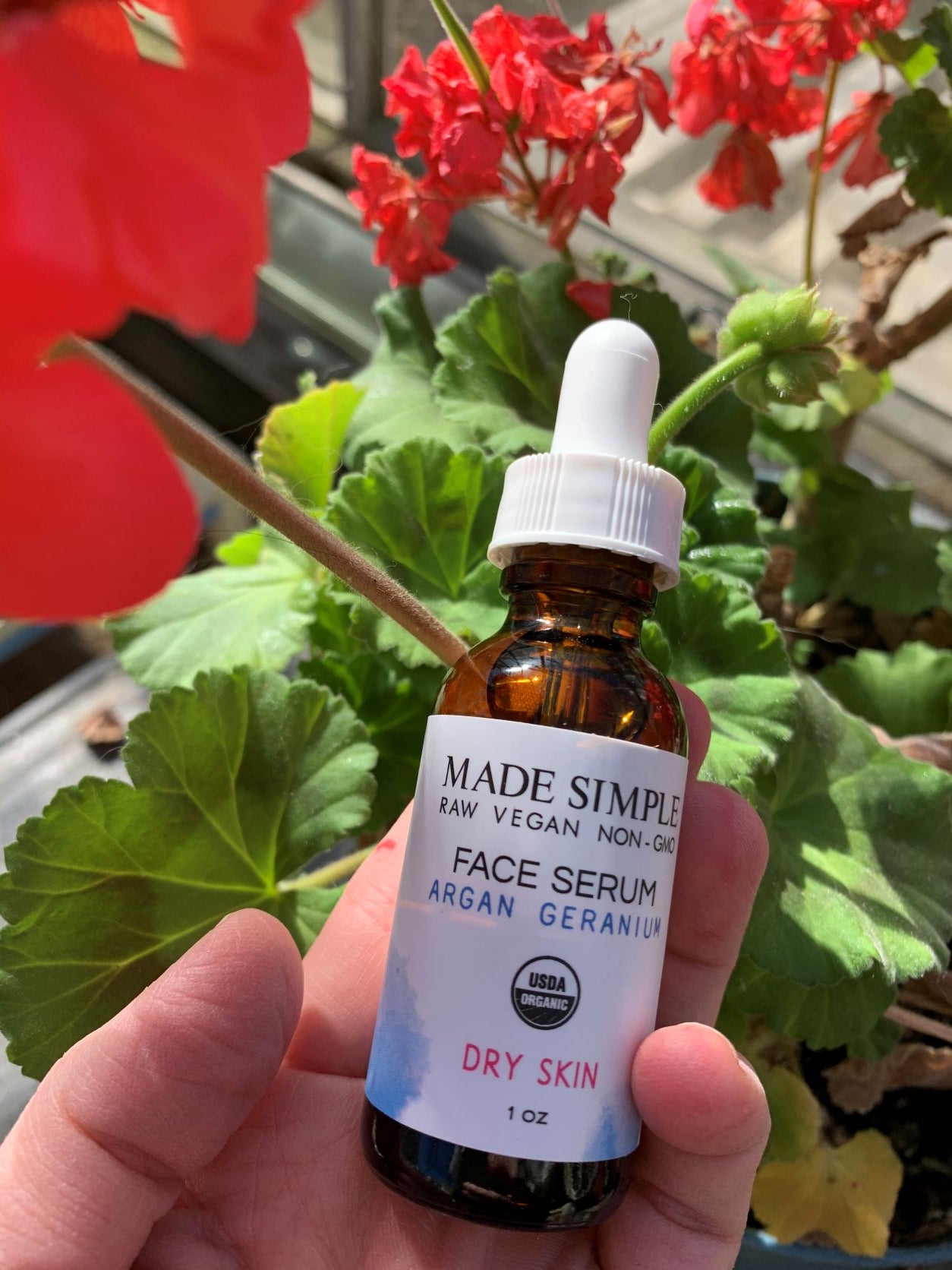Certified Organic Vegan Argan Geranium Face Serum