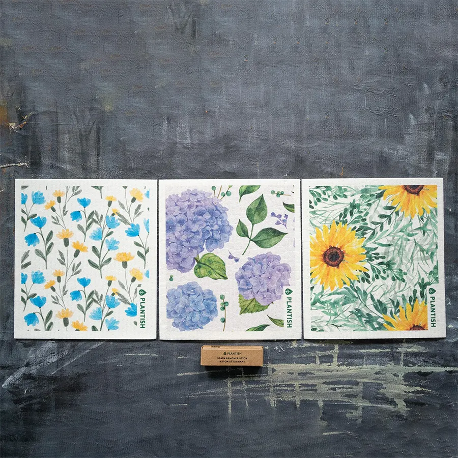 Floral Bursts - Swedish Sponge Cloth Set