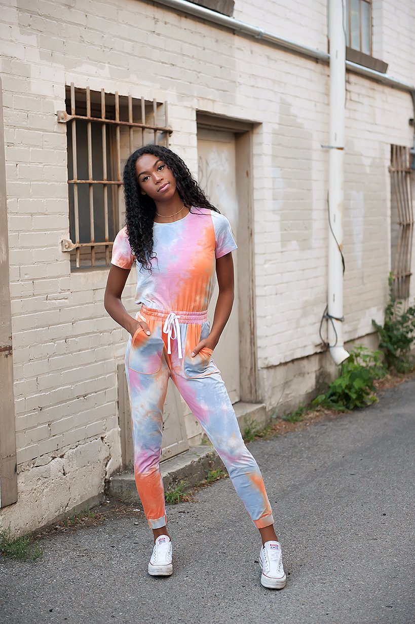 Tie Dye Jumpsuit in Cotton Candy