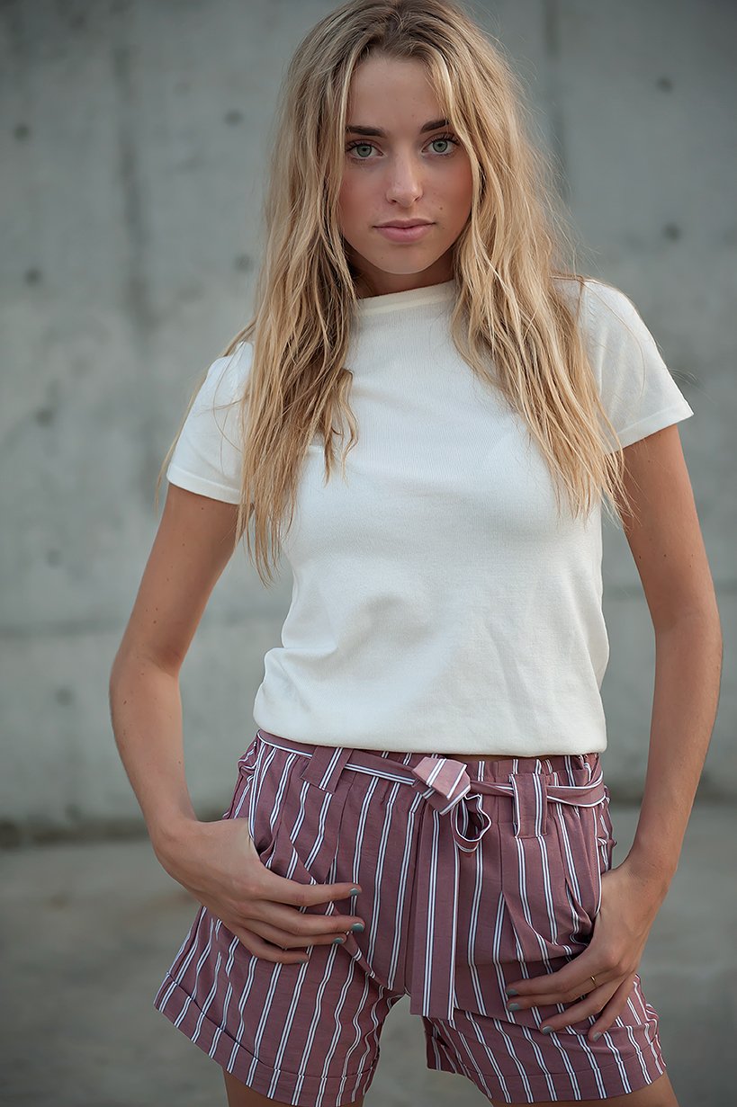 Avery Paper Bag Shorts in Red Earth