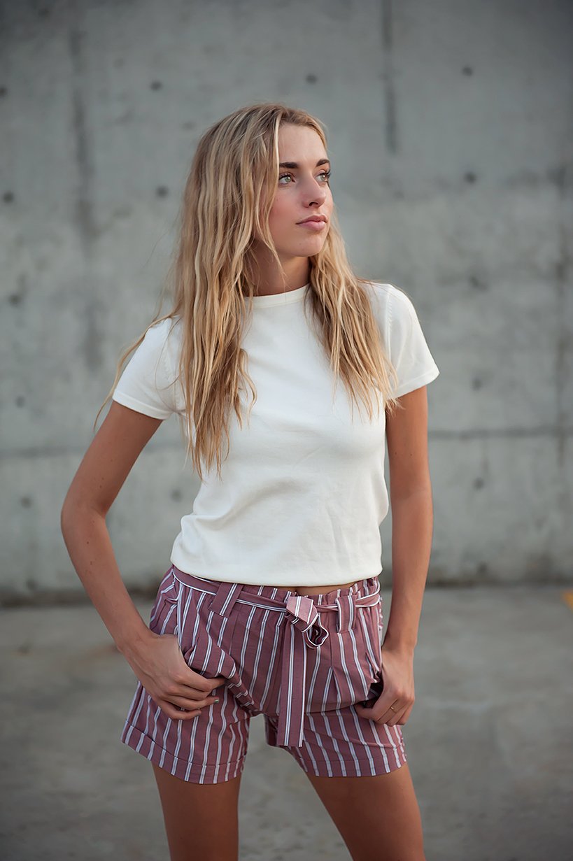 Avery Paper Bag Shorts in Red Earth