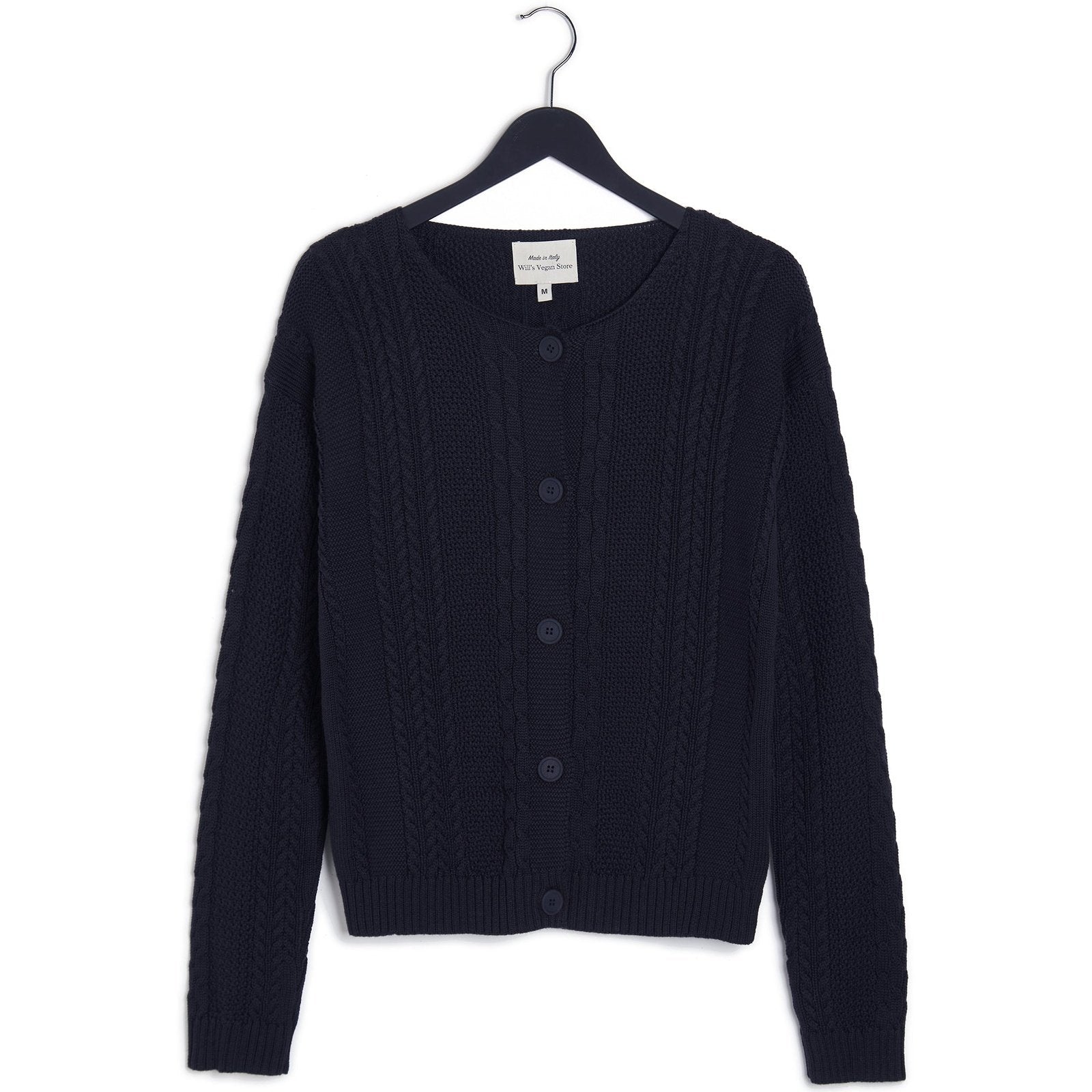 Chunky Button Up Knited Cardigan - Vegan Indulgence
