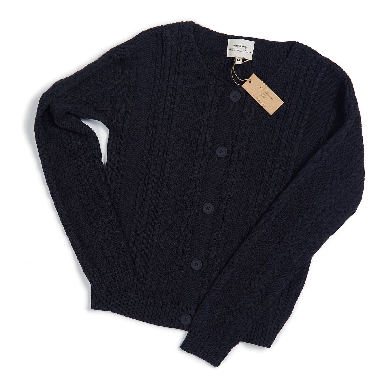Chunky Button Up Knited Cardigan - Vegan Indulgence