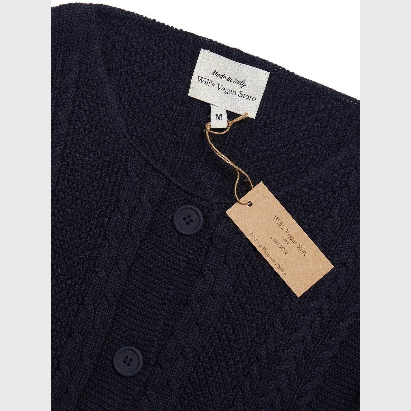 Chunky Button Up Knited Cardigan - Vegan Indulgence