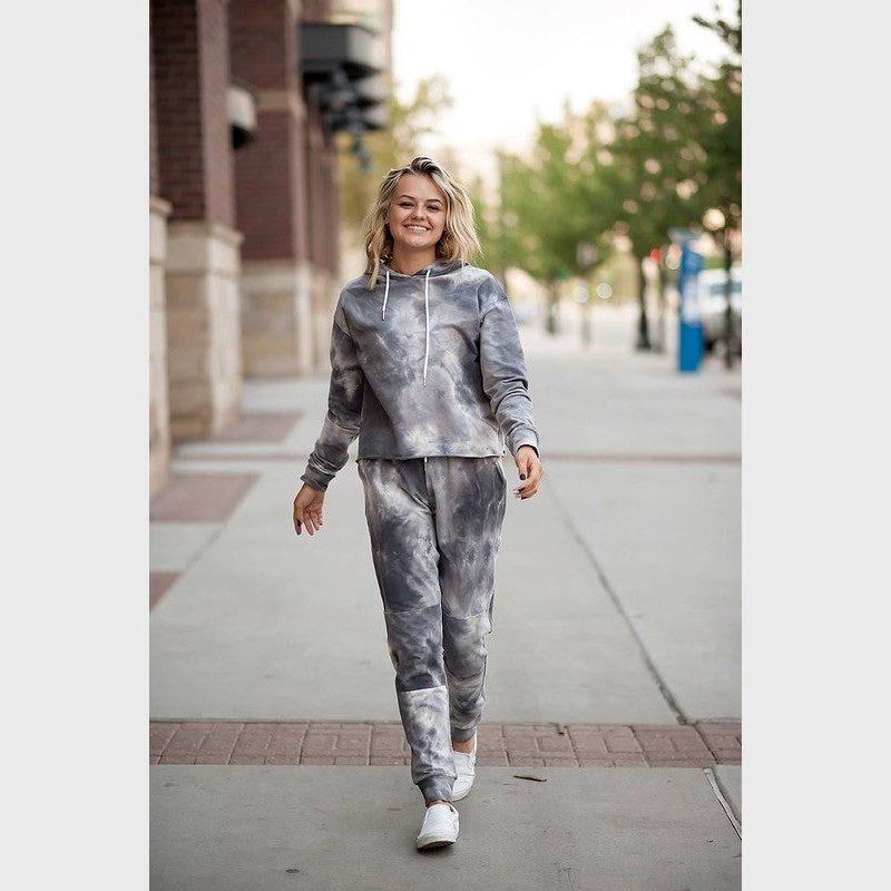 Kesley Tie Dye Joggers in Grey - Vegan Indulgence