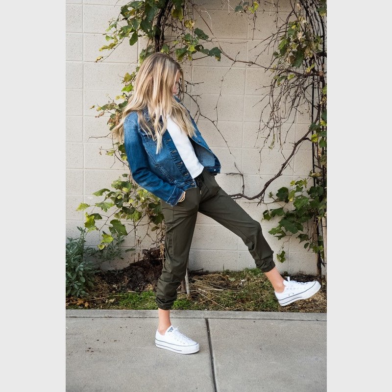 Magic Mid-weight Joggers in Moss Green - Vegan Indulgence