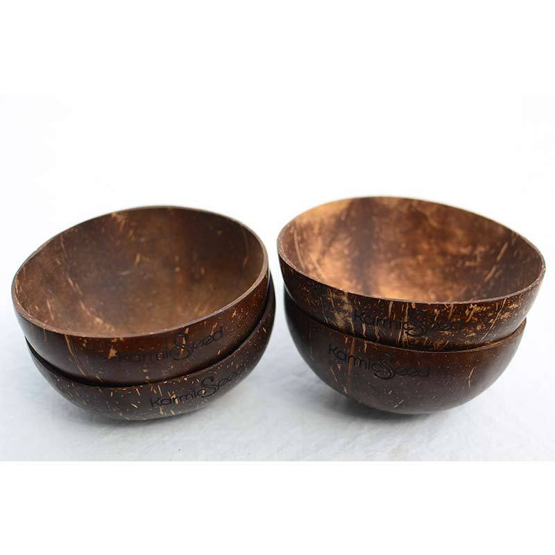 Handmade Coconut Bowls (Set of 4) - Vegan Indulgence