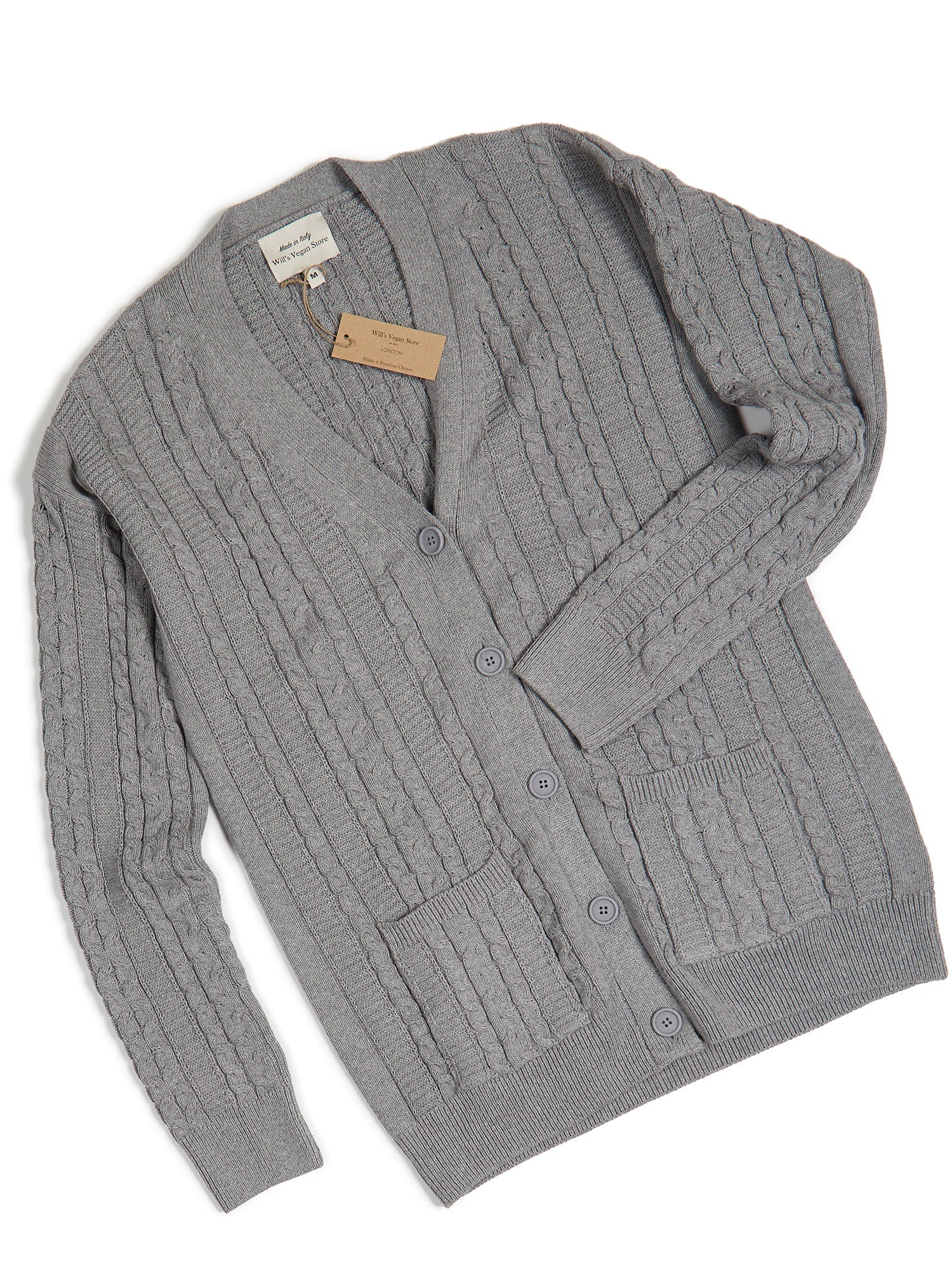 Chunky Button Up Knitted Cardigan - Vegan Indulgence