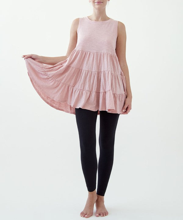 Cotton Slub Baby Doll Tunic Dress