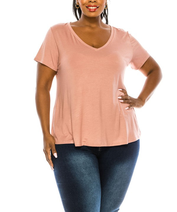 Bamboo V-Neck Top Plus Size