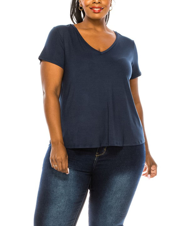 Bamboo V-Neck Top Plus Size