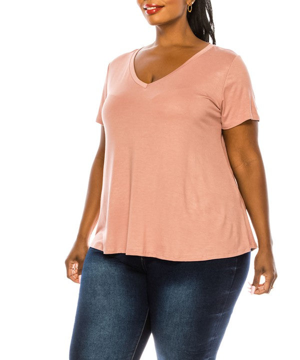 Bamboo V-Neck Top Plus Size