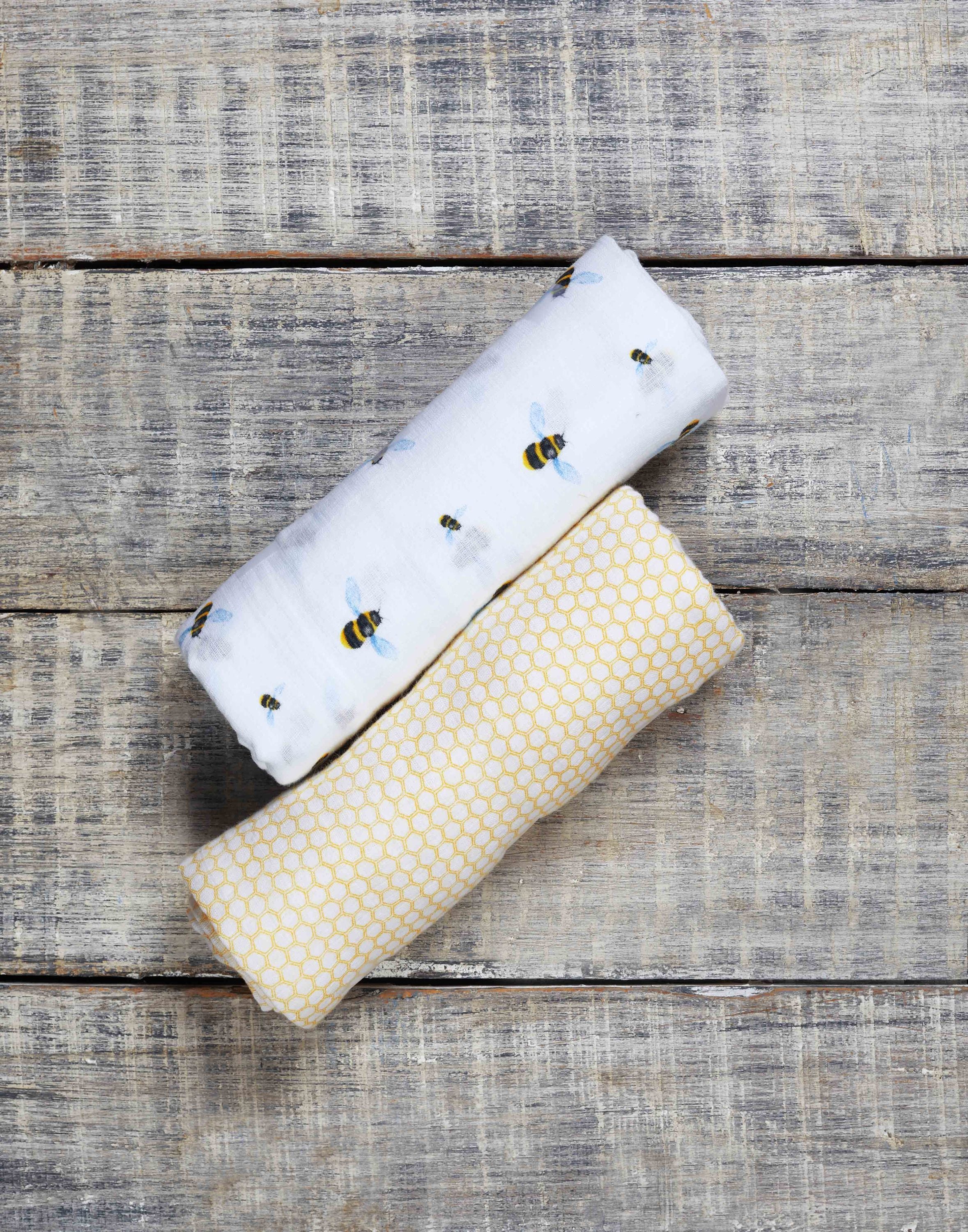 Organic Swaddle Set  - Busy Bees (Bee + Hive)