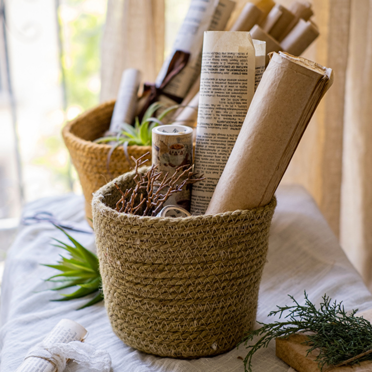 Cotton Rope Woven Basket Desktop Organizer