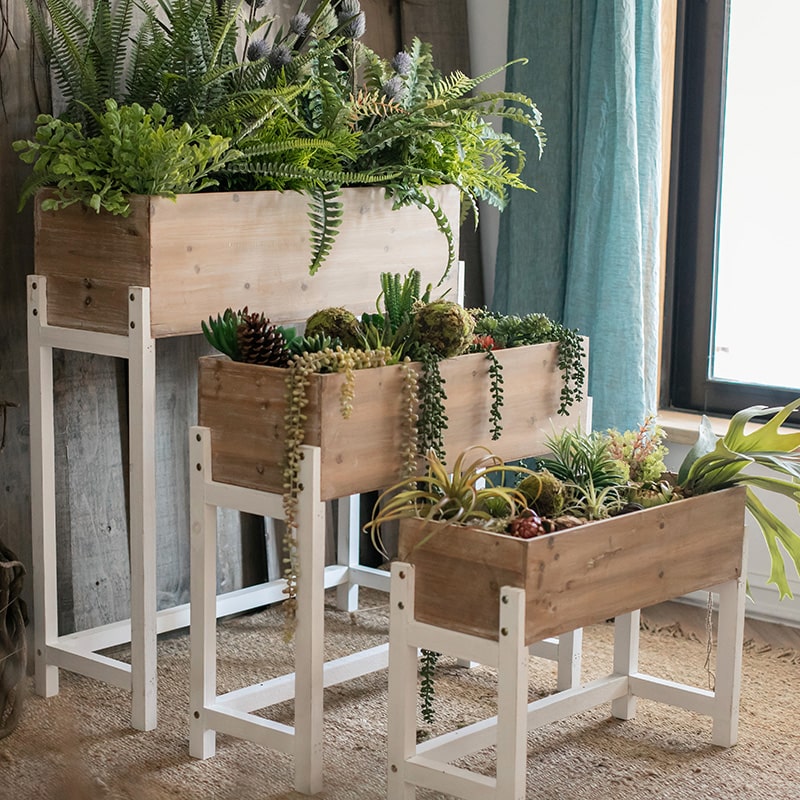 Elevated Wood Planter Box