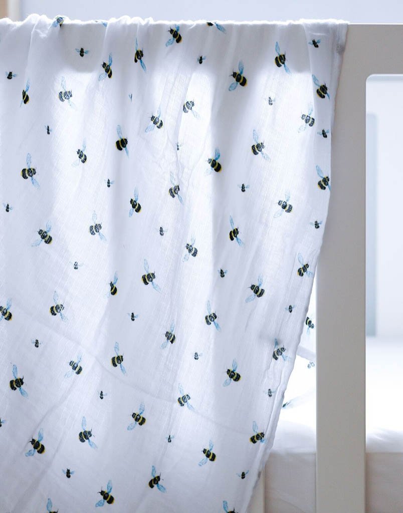 Organic Swaddle Set  - Busy Bees (Bee + Hive)