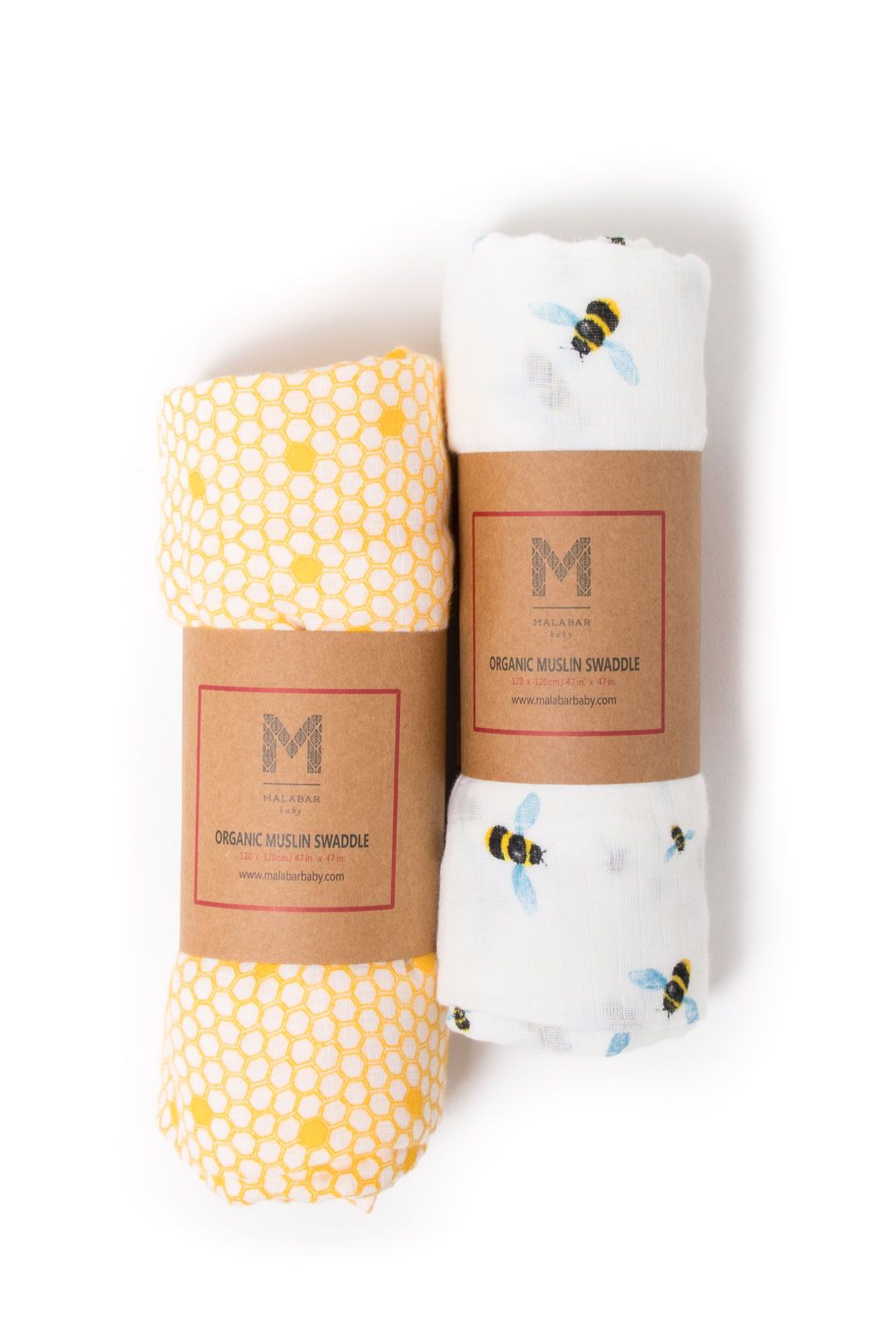 Organic Swaddle Set  - Busy Bees (Bee + Hive)