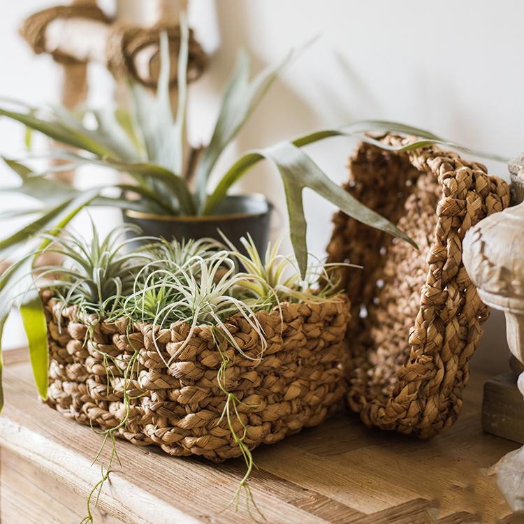 Organic Straw Organizer Storage with Lid