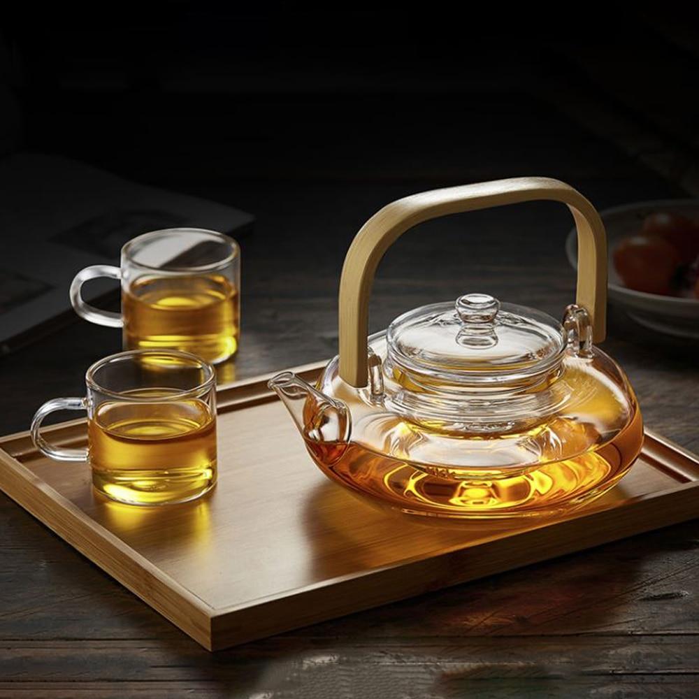 Bamboo & Glass Tea Kettle