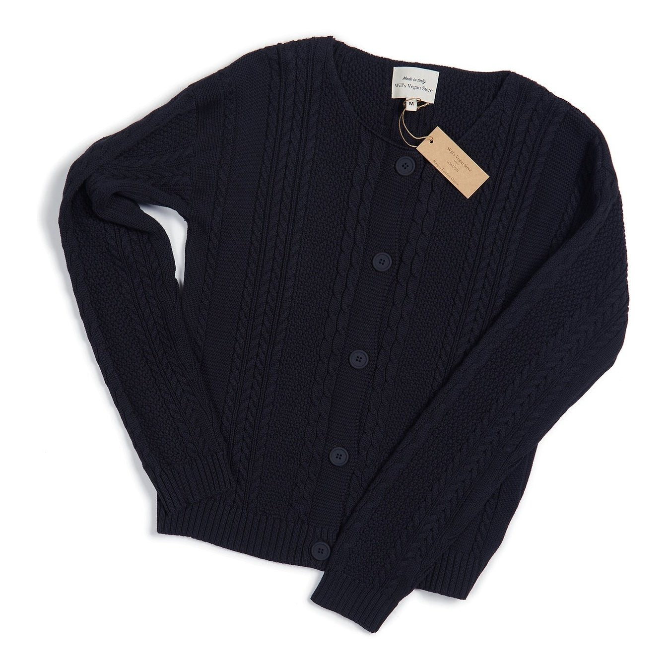 Chunky Button Up Navy Blue Knitted Cardigan
