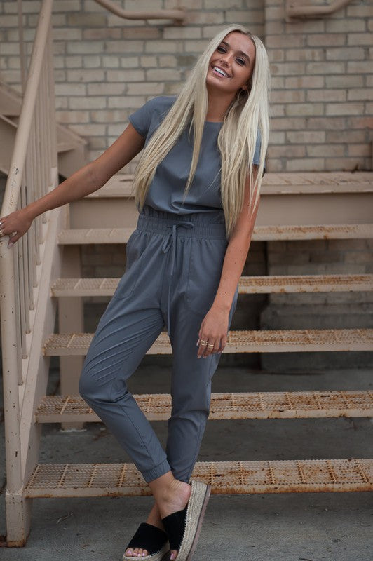 UNITY Jumpsuit in Cement - Vegan Indulgence