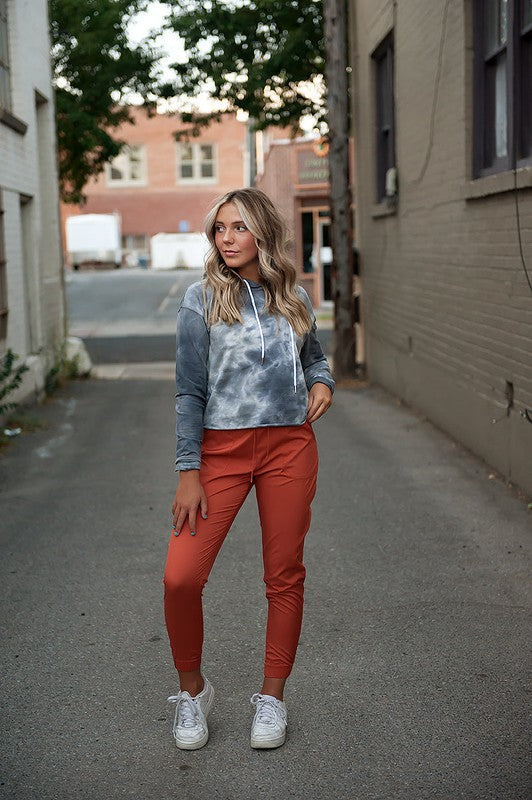 UPTOWN Lightweight Joggers in Burnt Orange - Vegan Indulgence