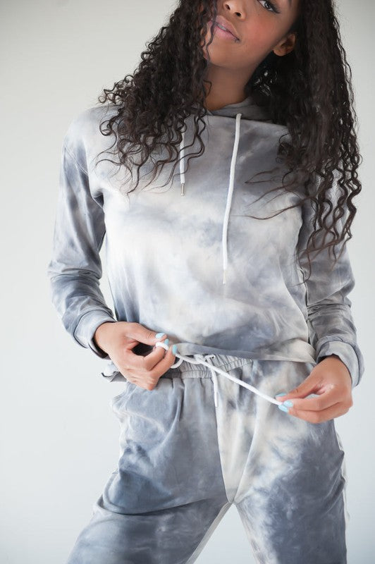 Kesley Tie Dye Hoodie in Grey - Vegan Indulgence