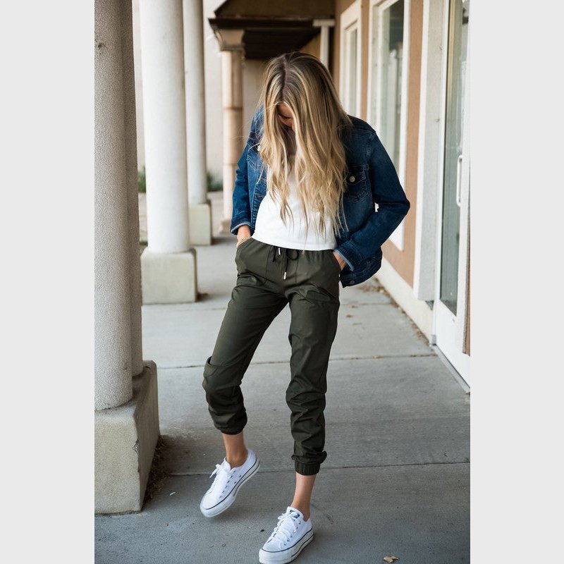 Magic Mid-weight Joggers in Moss Green - Vegan Indulgence