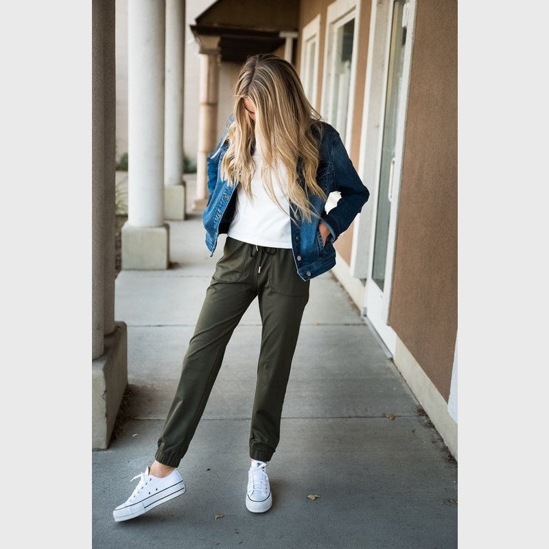 Magic Mid-weight Joggers in Moss Green - Vegan Indulgence